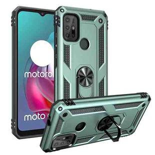 For Motorola Moto G30 / G10 Shockproof TPU + PC Protective Case with 360 Degree Rotating Holder(Dark Green)