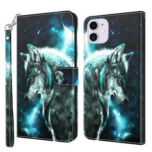 For iPhone 13 mini 3D Painting Pattern Horizontal Flip TPU + PU Leather Case with Holder & Card Slots & Wallet (Wolf)