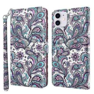 For iPhone 13 mini 3D Painting Pattern Horizontal Flip TPU + PU Leather Case with Holder & Card Slots & Wallet (Swirl Pattern)