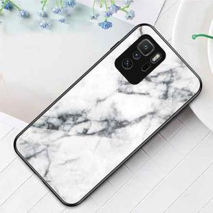 For Xiaomi Redmi Note 10 Pro 5G Marble Pattern Glass + TPU Protective Case(White)