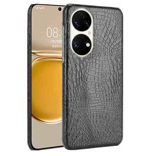For Huawei P50 Shockproof Crocodile Texture PC + PU Case(Black)