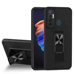 For Tecno Camon 17 Dual-color Skin Feel TPU + PC Magnetic Shockproof Case with Invisible Holder(Black)