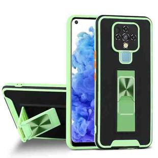 For Tecno Camon 16 Dual-color Skin Feel TPU + PC Magnetic Shockproof Case with Invisible Holder(Green)