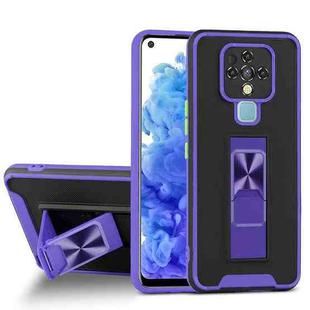 For Tecno Camon 16 Dual-color Skin Feel TPU + PC Magnetic Shockproof Case with Invisible Holder(Purple)