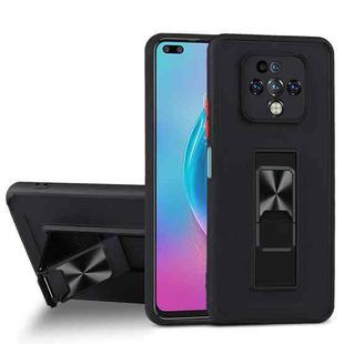 For Tecno Camon 16 Premier Dual-color Skin Feel TPU + PC Magnetic Shockproof Case with Invisible Holder(Black)