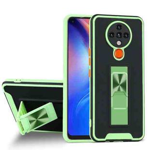 For Tecno Spark 6 Dual-color Skin Feel TPU + PC Magnetic Shockproof Case with Invisible Holder(Green)