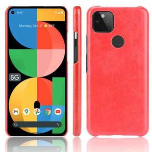 For Google Pixel 5a 5G Shockproof Litchi Texture PC + PU Case(Red)