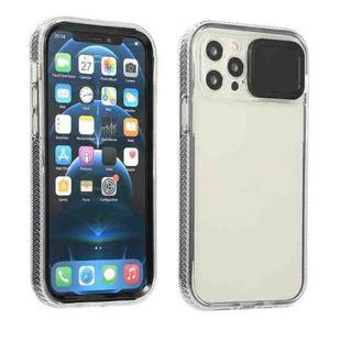 For iPhone 11 Pro Max Sliding Camera Cover Design Shockproof TPU Frame + Clear PC Case (Black)