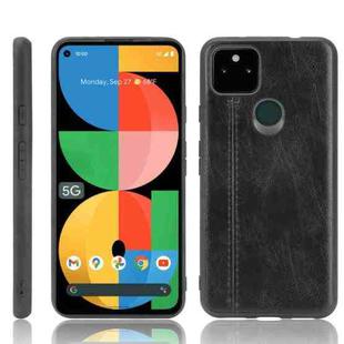 For Google Pixel 5a 5G Shockproof Sewing Cow Pattern Skin PC + PU + TPU Case(Black)