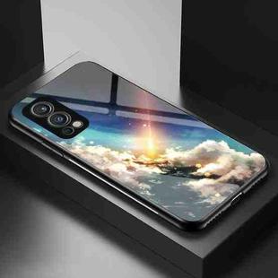 For OnePlus Nord 2 5G Starry Sky Painted Tempered Glass TPU Shockproof Protective Case(Bright Stars)