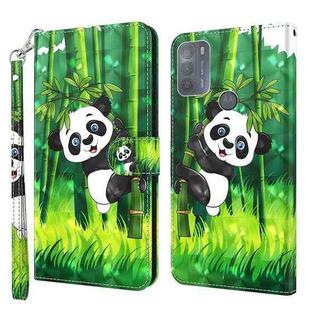 For Motorola Moto G50 3D Painting Pattern Horizontal Flip TPU + PU Leather Case with Holder & Card Slots & Wallet(Panda Climbing Bamboo)