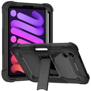 For iPad mini 6 Silicone + PC Shockproof Protective Tablet Case with Holder(Black)