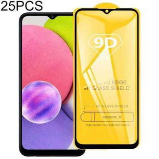 For Samsung Galaxy A03s 25 PCS 9D Full Glue Full Screen Tempered Glass Film