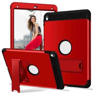 3 in 1 Honeycomb Silicone + PC Shockproof Protective Case with Holder For iPad Pro 10.5 inch(Red + Black)