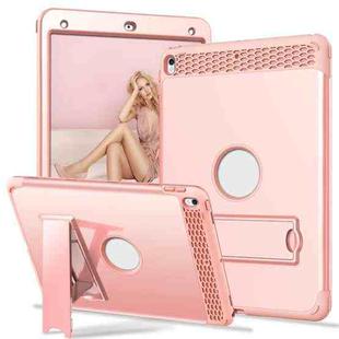 3 in 1 Honeycomb Silicone + PC Shockproof Protective Case with Holder For iPad Pro 10.5 inch(Rose Gold)
