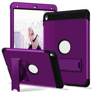3 in 1 Honeycomb Silicone + PC Shockproof Protective Case with Holder For iPad Pro 10.5 inch(Dark Purple + Black)