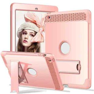 3 in 1 Honeycomb Silicone + PC Shockproof Protective Case with Holder For iPad 4 / 3 / 2(Rose Gold)