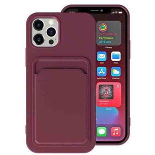 For iPhone 13 mini TPU + Flannel Lining Shockproof Case with Card Slots (Dark Purple)