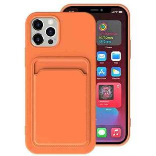 For iPhone 13 Pro TPU + Flannel Lining Shockproof Case with Card Slots (Orange)