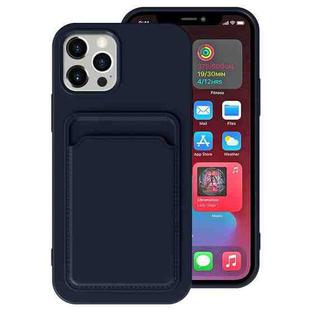 For iPhone 13 Pro Max TPU + Flannel Lining Shockproof Case with Card Slots (Blue)