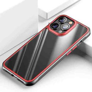 For iPhone 13 Pro Beautiful Color TPU + Clear PC Four-corner All-inclusive Shockproof Case (Red)