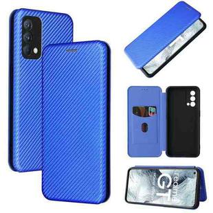 Carbon Fiber Texture Horizontal Flip TPU + PC + PU Leather Case with Card Slot For OPPO Realme GT Master(Blue)