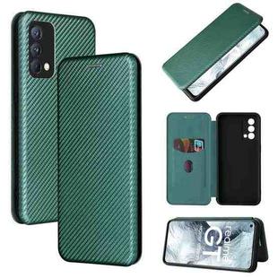 Carbon Fiber Texture Horizontal Flip TPU + PC + PU Leather Case with Card Slot For OPPO Realme GT Master(Green)