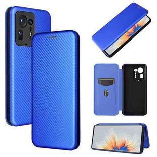 Carbon Fiber Texture Horizontal Flip TPU + PC + PU Leather Case with Card Slot For Xiaomi Mix 4(Blue)