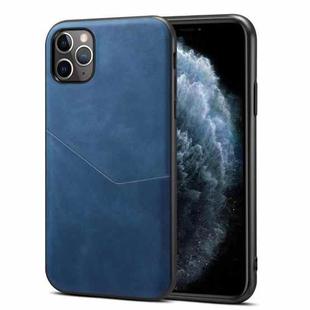 For iPhone 11 Pro Skin Feel PU + TPU Protective Casewith Card Slot (Blue)