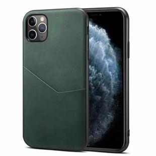For iPhone 11 Pro Max Skin Feel PU + TPU Protective Case with Card Slot (Green)