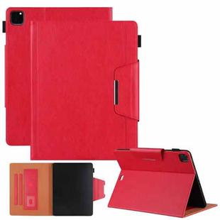 For iPad Pro 12.9 2022 / 2021 / 2020 / 2018 Solid Color Horizontal Flip Leather Tablet Case with Holder & Card Slot & Photo Frame & Wallet(Red)
