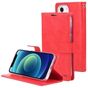 For iPhone 13 mini GOOSPERY BLUE MOON Crazy Horse Texture Horizontal Flip Leather Case with Holder & Card Slot & Wallet (Red)