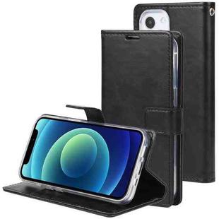 For iPhone 13 mini GOOSPERY BLUE MOON Crazy Horse Texture Horizontal Flip Leather Case with Holder & Card Slot & Wallet (Black)