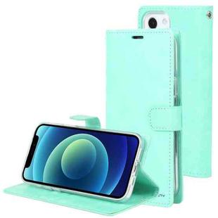 For iPhone 13 GOOSPERY BLUE MOON Crazy Horse Texture Horizontal Flip Leather Case with Holder & Card Slot & Wallet(Mint Green)