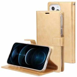 For iPhone 13 Pro Max GOOSPERY BLUE MOON Crazy Horse Texture Horizontal Flip Leather Case with Holder & Card Slot & Wallet (Gold)