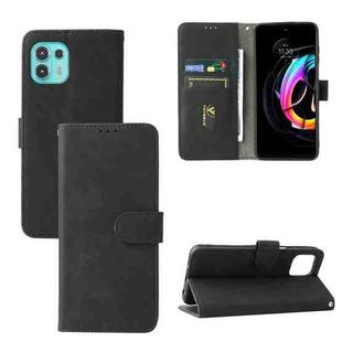 Solid Color Skin Feel Magnetic Buckle Horizontal Flip Calf Texture PU Leather Case with Holder & Card Slots & Wallet For Motorola Edge 20 Lite(Black)