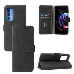 Solid Color Skin Feel Magnetic Buckle Horizontal Flip Calf Texture PU Leather Case with Holder & Card Slots & Wallet For Motorola Moto Edge 20 Pro(Black)