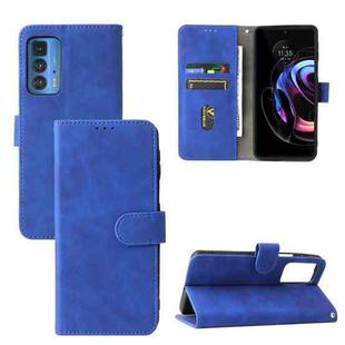 Solid Color Skin Feel Magnetic Buckle Horizontal Flip Calf Texture PU Leather Case with Holder & Card Slots & Wallet For Motorola Moto Edge 20 Pro(Blue)