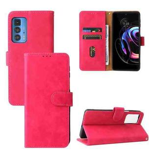 Solid Color Skin Feel Magnetic Buckle Horizontal Flip Calf Texture PU Leather Case with Holder & Card Slots & Wallet For Motorola Moto Edge 20 Pro(Rose Red)