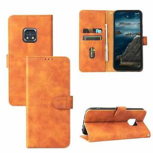 Solid Color Skin Feel Magnetic Buckle Horizontal Flip Calf Texture PU Leather Case with Holder & Card Slots & Wallet For Nokia XR20(Brown)
