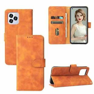 Solid Color Skin Feel Magnetic Buckle Horizontal Flip Calf Texture PU Leather Case with Holder & Card Slots & Wallet For Oukitel C21 Pro(Brown)