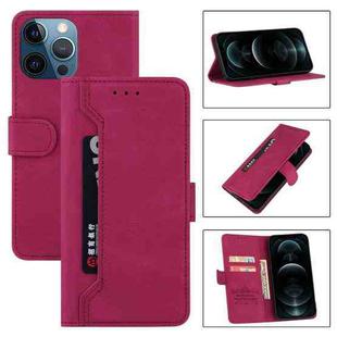 For iPhone 13 Pro Reverse Buckle Horizontal Flip PU Leather Case with Holder & Card Slot & Wallet (Wine Red)