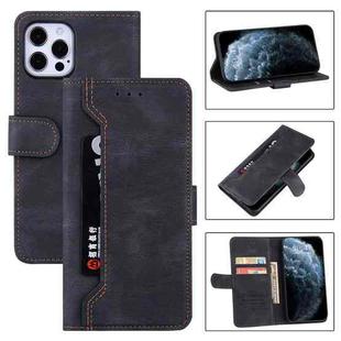 For iPhone 12 Pro Max Reverse Buckle Horizontal Flip PU Leather Case with Holder & Card Slot & Wallet(Black)