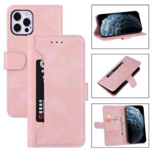 For iPhone 12 Pro Max Reverse Buckle Horizontal Flip PU Leather Case with Holder & Card Slot & Wallet(Rose Gold)
