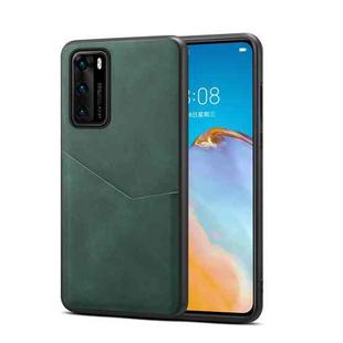 For Huawei P40 Skin Feel PU + TPU Protective Case with Card Slot(Green)