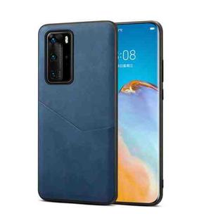 For Huawei P40 Pro Skin Feel PU + TPU Protective Case with Card Slot(Blue)