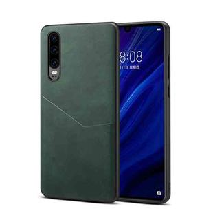 For Huawei P30 Skin Feel PU + TPU Protective Case with Card Slot(Green)
