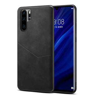 For Huawei P30 Pro Skin Feel PU + TPU Protective Case with Card Slot(Black)