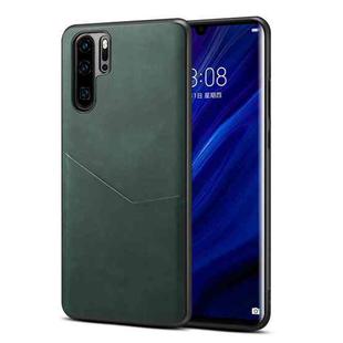 For Huawei P30 Pro Skin Feel PU + TPU Protective Case with Card Slot(Green)