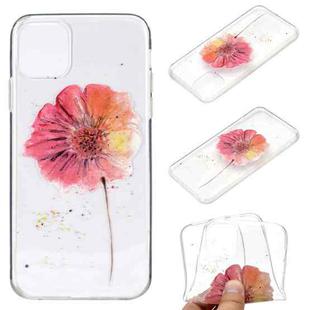 For iPhone 13 mini Coloured Drawing Pattern Transparent TPU Protective Case (Flower)